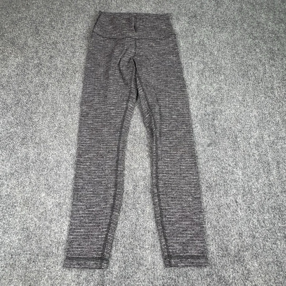 Lululemon Leggings Small 28" L Wunder Under High Rise Black White Space Dye Yoga